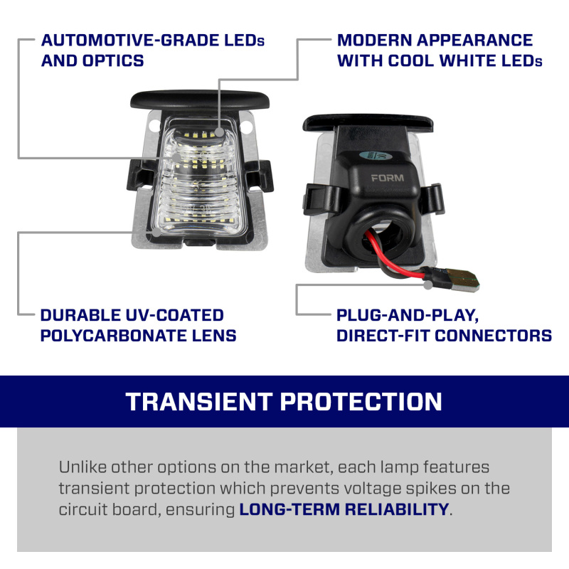 Jeep Wrangler JK License Plate Light (1) - FORM Lighting - LED - 2007